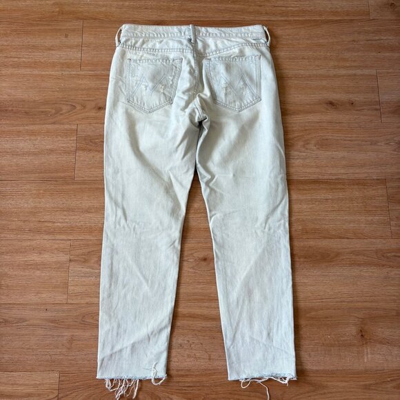 Mother The Dropout Fray Get Blondie Straight Leg Denim Jeans Blue Size 26 - Picture 2 of 16